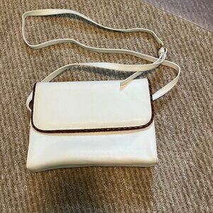CEM White Leather Crossbody Purse